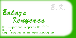 balazs kenyeres business card